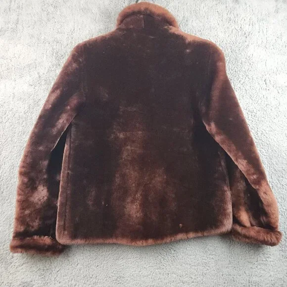 Vintage 60's Faux Fur Coat Women's Burgundy Red SM/Med Lined Mouton Beautiful - Picture 2 of 10